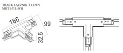 MAXLIGHT MHT1-T/L-WH TRACK ŁĄCZNIK T" lewy biały"