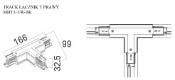 MAXLIGHT MHT1-T/R-BK TRACK ŁĄCZNIK T" prawy czarny"