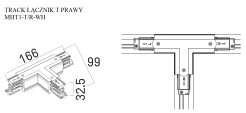 MAXLIGHT MHT1-T/R-WH TRACK ŁĄCZNIK T" prawy biały"