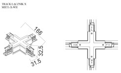 MAXLIGHT MHT1-X-WH TRACK ŁĄCZNIK X" biały"
