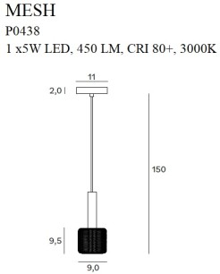 MAXLIGHT P0438 LAMPA WISZĄCA MESH I