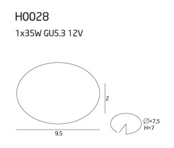 MAXLIGHT H0028 OPRAWA WPUSTOWA METALOWA OKRAGŁA, METAL SZCZOTKOWANY, GU5.3