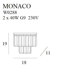 MAXLIGHT W0288 KINKIET  MONACO ZŁOTY