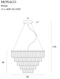 MAXLIGHT P0260 LAMPA WISZĄCA MONACO Ø 60 cm