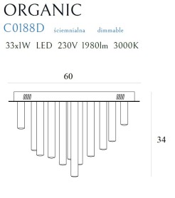 MAXLIGHT C0188D PLAFON ORGANIC 33x1 ZŁOTY ŚCIEMNIALNY