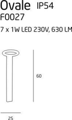 MAXLIGHT F0027 LAMPA ZEWNĘTRZNA OVALE 60 CM, 7x1W, IP54