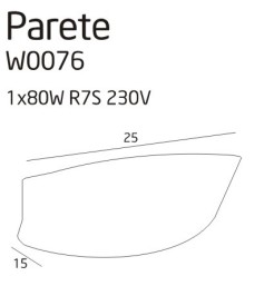MAXLIGHT W0076 KINKIET PARETE ŻÓŁTY, 80W R7S