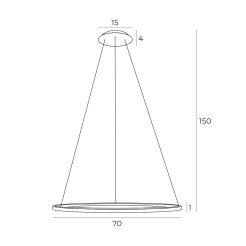 MAXLIGHT P0494 LAMPA WISZĄCA QUEEN  Ø 70 cm ZŁOTO SZCZOTKOWANE