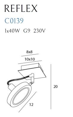 MAXLIGHT C0139  KINKIET/LAMPA SUFITOWA REFLEX BIAŁA, G9