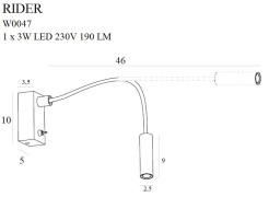 MAXLIGHT W0047 KINKIET  RIDER WHITE