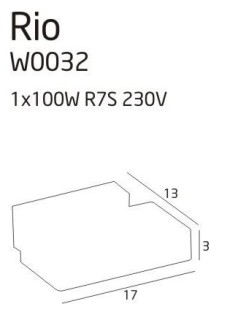 MAXLIGHT W0032 KINKIET RIO SATYNA DUŻY, inc. 1 x 100W R7S 