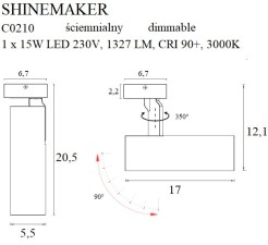 MAXLIGHT C0210 LAMPA SUFITOWA SHINEMAKER CZARNA- ŚCIEMNIALNA