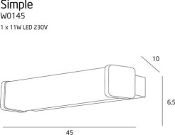 MAXLIGHT W0145  KINKIET SIMPLE IP44, 11W