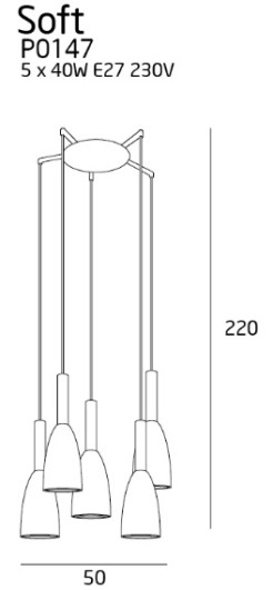 MAXLIGHT P0147  LAMPA WISZĄCA SOFT 5 BIAŁA