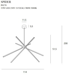 MAXLIGHT P0270 LAMPA WISZĄCA SPIDER