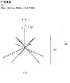 MAXLIGHT P0457 LAMPA WISZĄCA SPIDER ZŁOTA