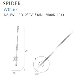MAXLIGHT W0267 KINKIET SPIDER BLACK 