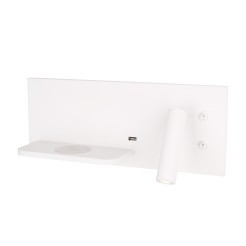 MAXLIGHT W0291L KINKIET SUPERIOR Z GNIAZDEM USB I ŁADOWARKĄ INDUKCYJNĄ BIAŁY