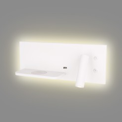 MAXLIGHT W0291L KINKIET SUPERIOR Z GNIAZDEM USB I ŁADOWARKĄ INDUKCYJNĄ BIAŁY