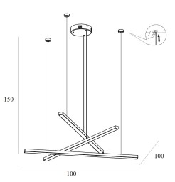 MAXLIGHT P0474D LAMPA WISZĄCA TRIO 3 ZŁOTO SZCZOTKOWANE