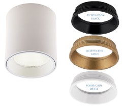 MAXLIGHT C0155 LAMPA SUFITOWA TUB OKRĄGŁY BIAŁY+ PIERŚCIEŃ OZDOBNY BIAŁY RC0155/C0156 WHITE