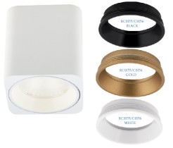 MAXLIGHT C0156 LAMPA SUFITOWA TUB KWADRAT BIAŁY+ PIERŚCIEŃ OZDOBNY BIAŁY RC0155/C0156 WHITE