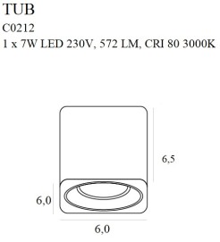 MAXLIGHT C0212 LAMPA SUFITOWA TUB KWADRAT CZARNY + PIERŚCIEŃ OZDOBNY ZŁOTY RC0155/C0156 GOLD
