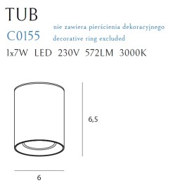 MAXLIGHT C0212 LAMPA SUFITOWA TUB KWADRAT CZARNY + PIERŚCIEŃ OZDOBNY ZŁOTY RC0155/C0156 GOLD