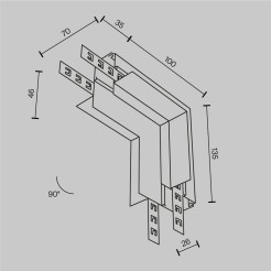 MAYTONI Komponenty do systemu szyn do wbudowany Accessories for tracks Exility TRA034ICL-42.12B