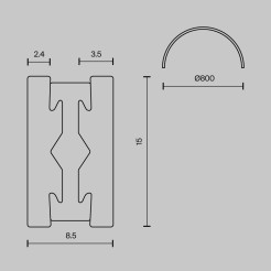 MAYTONI Natynkowy/zwieszany szynoprzewód Busbar trunkings Flarity TRX154-SR-D800-BS