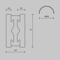 MAYTONI Natynkowy/zwieszany szynoprzewód Busbar trunkings Flarity TRX154-SR-D650-BS