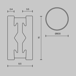MAYTONI Natynkowy/zwieszany szynoprzewód Busbar trunkings Flarity TRX154-R-D800-BS