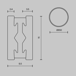 MAYTONI Natynkowy/zwieszany szynoprzewód Busbar trunkings Flarity TRX154-R-D650-BS