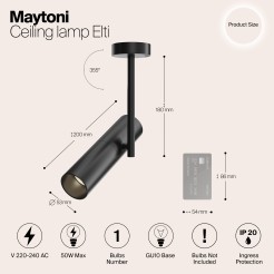 MAYTONI Spot reflektor sufitowy 1punktowy Natynkowy Elti 10W GU10 C020CL-01B