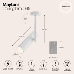MAYTONI Spot reflektor sufitowy 1punktowy Natynkowy Elti 10W GU10 C020CL-01W