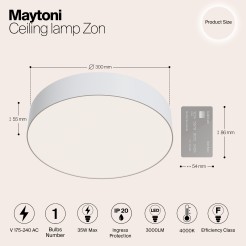 MAYTONI Spot reflektor sufitowy 1punktowy Natynkowy Zon 35W LED 3000lm 4000K 80 CRI C032CL-L43W4K