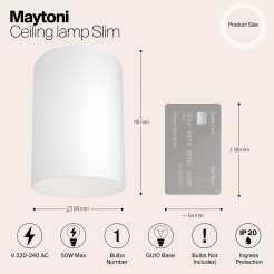 MAYTONI Spot reflektor sufitowy 1punktowy Natynkowy Slim 10W GU10 C014CL-01W