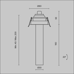 MAYTONI Spot reflektor sufitowy 1punktowy Wbudowany Focus T 7W LED 460lm 3000K 90 CRI C140RS-L200-7W3K-BBS