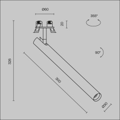 MAYTONI Spot reflektor sufitowy 1punktowy Wbudowany Focus T 6W LED 280lm 3000K 90 CRI C141RS-L300-6W3K-BBS