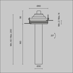 MAYTONI Spot reflektor sufitowy 1punktowy Wbudowany Focus T 7W LED 460lm 3000K 90 CRI C140TRS-L200-7W3K-B