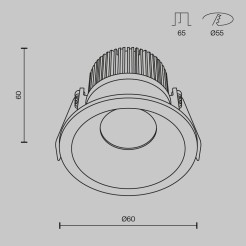 MAYTONI Spot reflektor sufitowy 1punktowy Wbudowany Zoom 6W LED 390lm 4000K 90 CRI Dimmable DL034-01-06W4K-D-B