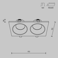 MAYTONI Spot reflektor sufitowy 2punktowy Wbudowany Zoom 10W GU10 DL033-2-02W