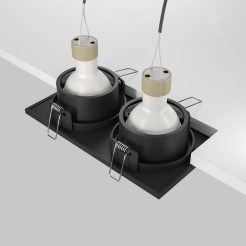 MAYTONI Spot reflektor sufitowy 2punktowy Wbudowany Zoom 10W GU10 DL033-2-02B
