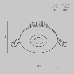 MAYTONI Spot reflektor sufitowy 1punktowy wbudowany Zen 7W LED 550lm 4000K 90 CRI DL038-2-L7W4K