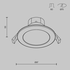 MAYTONI Spot reflektor sufitowy 1-punktowy wbudowany Stockton 7W LED 750lm 3000-6000K 80 CRI DL015-6-L7W