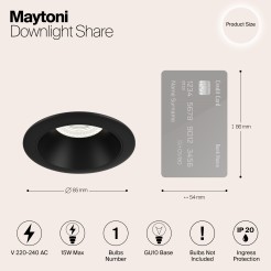 MAYTONI Spot reflektor sufitowy 1punktowy wbudowany Share 10W GU10 DL053-01B