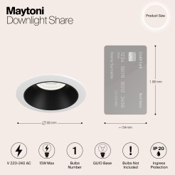 MAYTONI Spot reflektor sufitowy 1punktowy wbudowany Share 10W GU10 DL053-01W