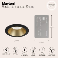 MAYTONI Spot reflektor sufitowy 1punktowy wbudowany Share 10W GU10 DL053-01BMG