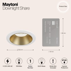 MAYTONI Spot reflektor sufitowy 1punktowy wbudowany Share 10W GU10 DL053-01WMG