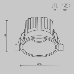 MAYTONI Spot reflektor sufitowy 1punktowy Wbudowany Round 7W LED 460lm 3000K 90 CRI DL058-7W3K-BS